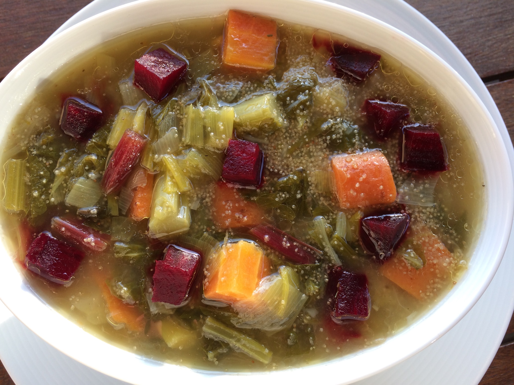 SOPA DE VERDURAS Y AMARANTO