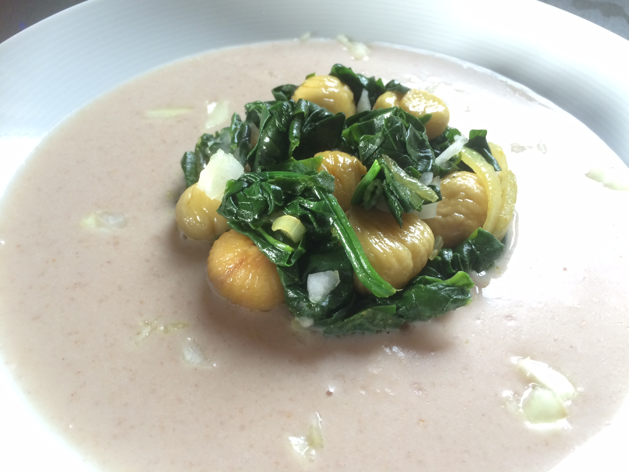 ESPINACAS CON CREMA DE CASTAÑAS